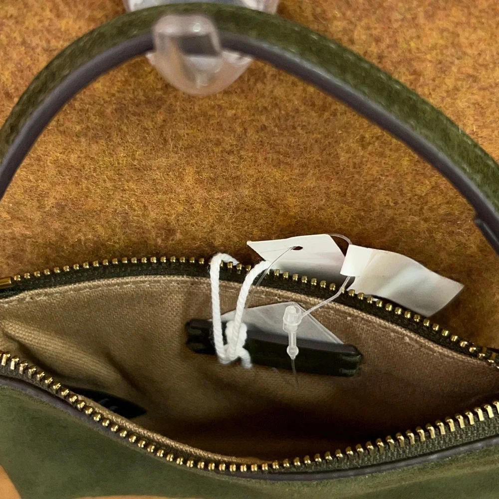 Madewell Womens OS Green Suede Leather NX103 Mini Pouch Bag NWT - Picture 13 of 14